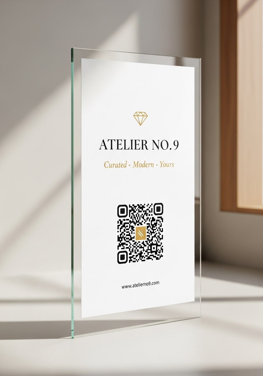 Atelier No. 9 on a window