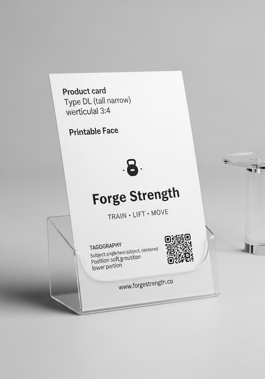 Forge Strength Co on a rack card