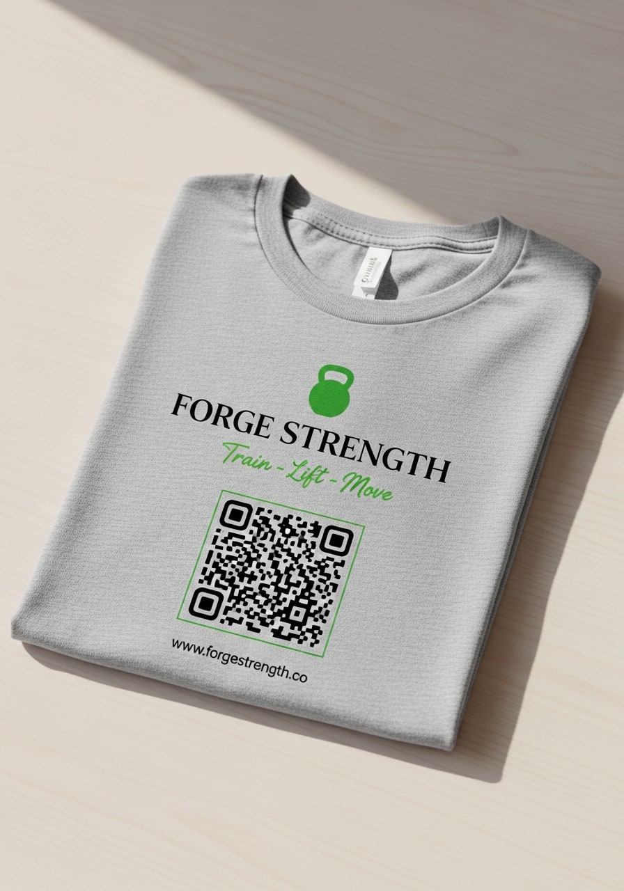 Forge Strength Co on a t shirt