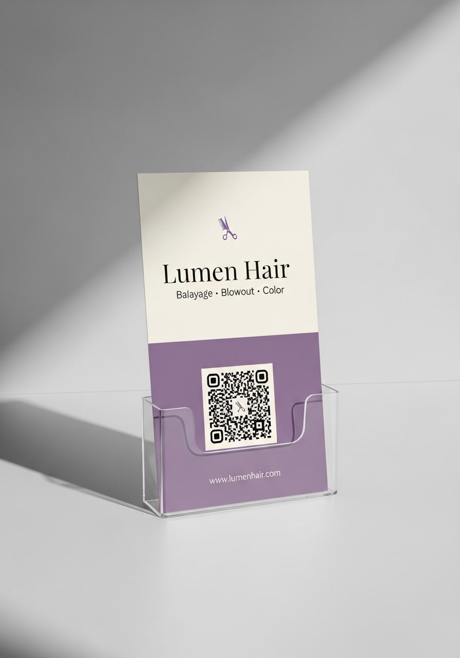 Lumen Hair Studio on a rack card